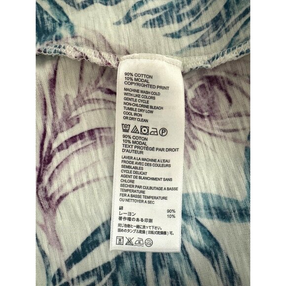 Tommy Bahama Fronds Of A Feather Tank Dress Size M Peacock Palm Print Empire - Picture 5 of 5